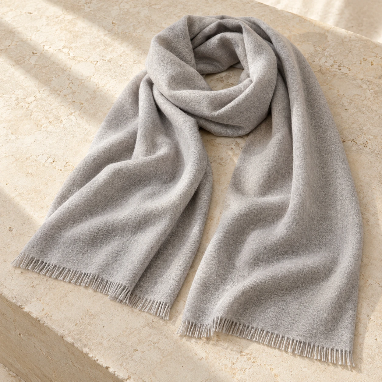 Pearl Cashmere-Blend Wrap in Pearl Grey